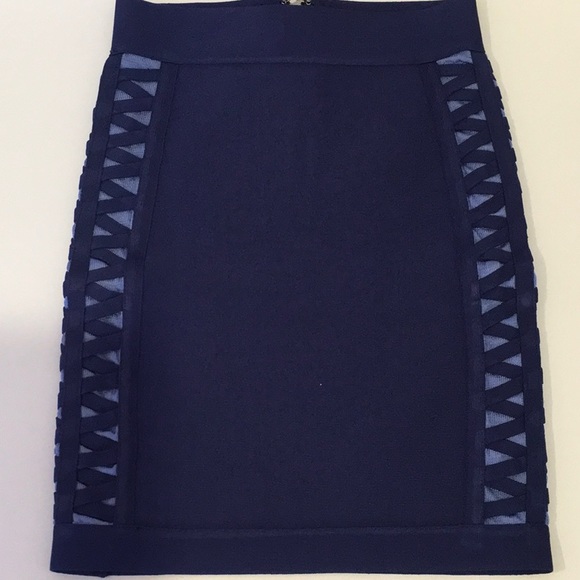 Bebe Blue Bandage Skirt Sz XS - Picture 2 of 7